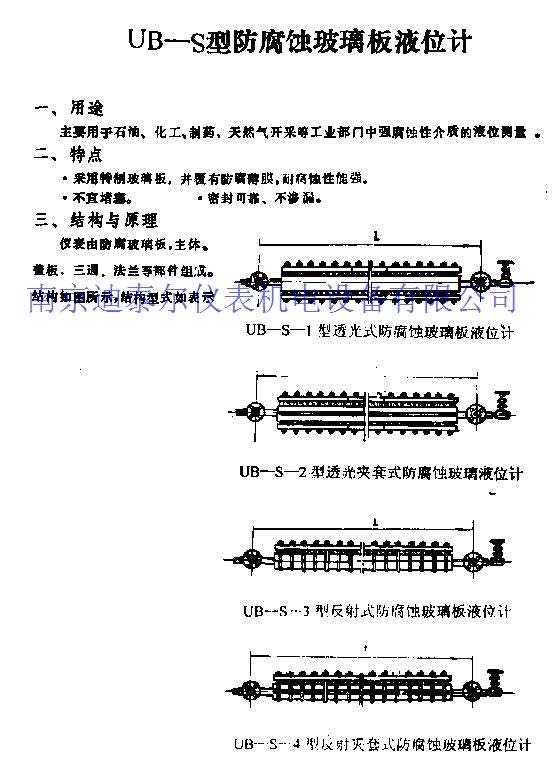 玻璃板液位计