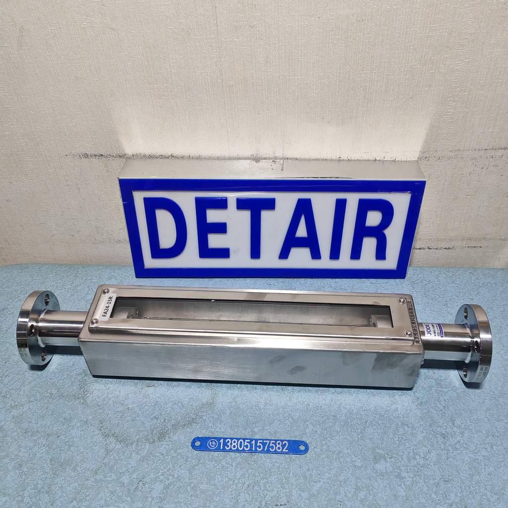 全不锈钢316L玻璃转子流量计FA24-15RF,总长500mm法兰式玻璃管浮子流量计